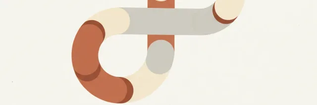 A simple curved shape suggesting an anatomical tube against a muted warm background, flat vector illustration.