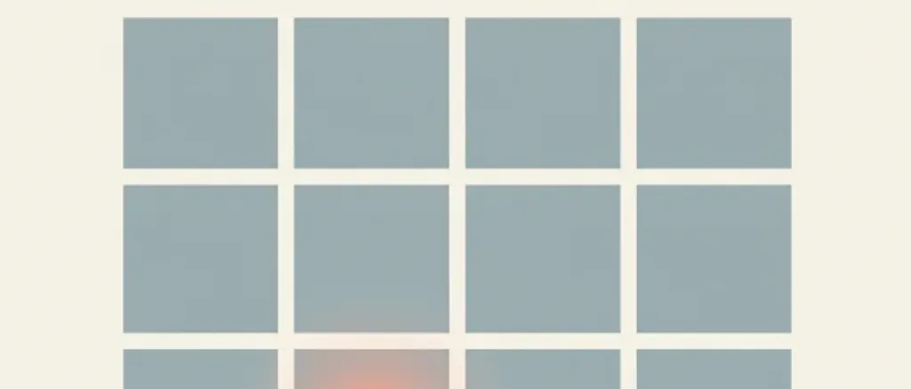 A calendar grid on a muted background with a single square softly highlighted, flat vector illustration.