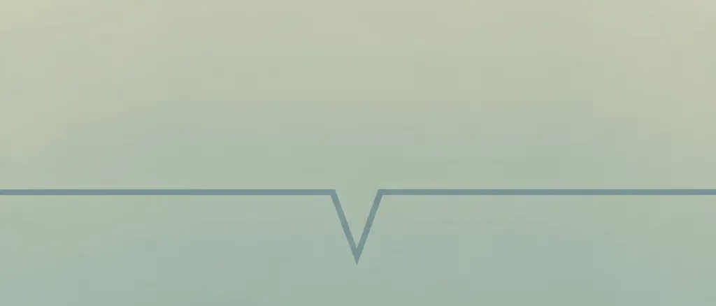 A single heartbeat line on a monitor that dips sharply then steadies, drawn in muted tones, flat vector illustration.